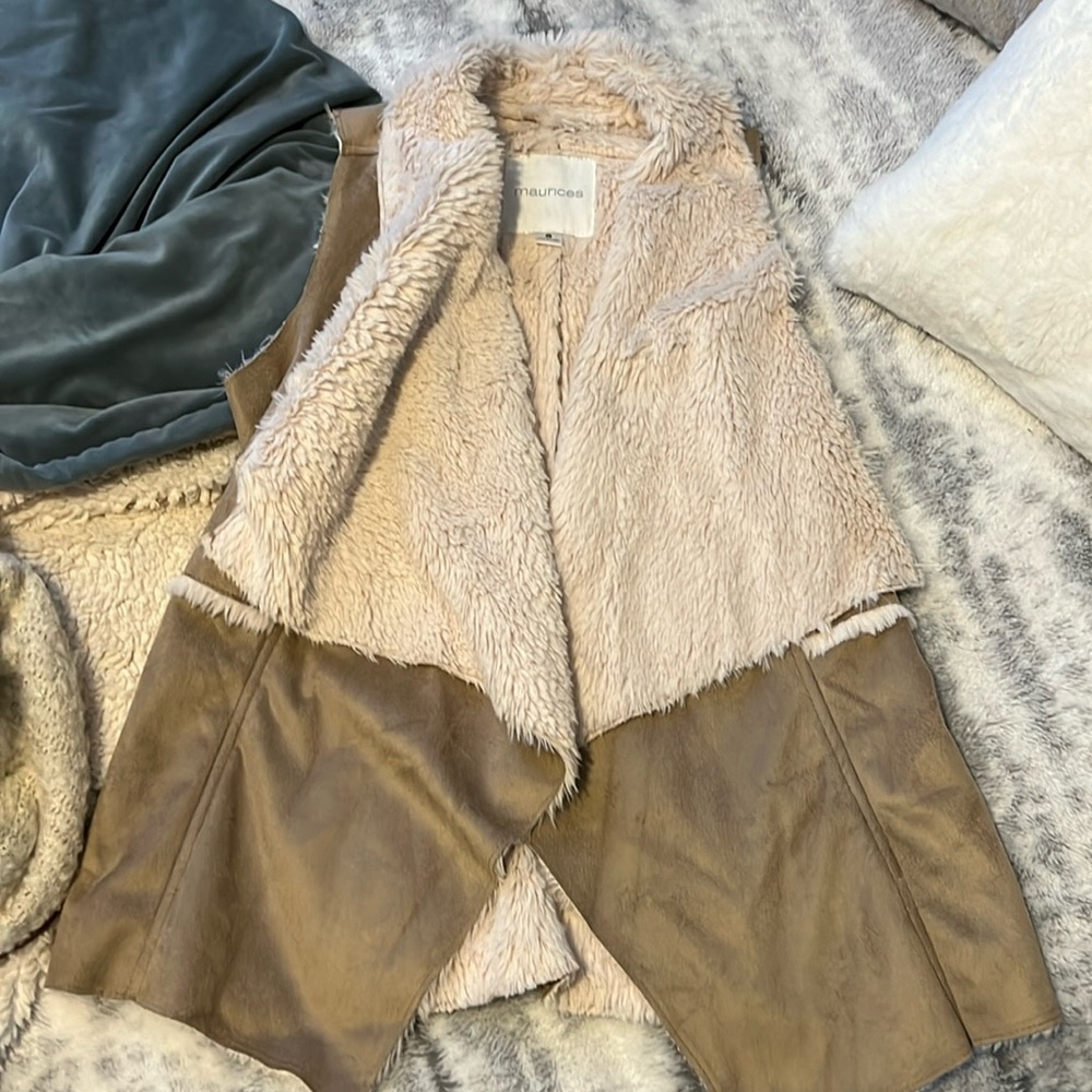 Maurice’s faux suede & fur vest